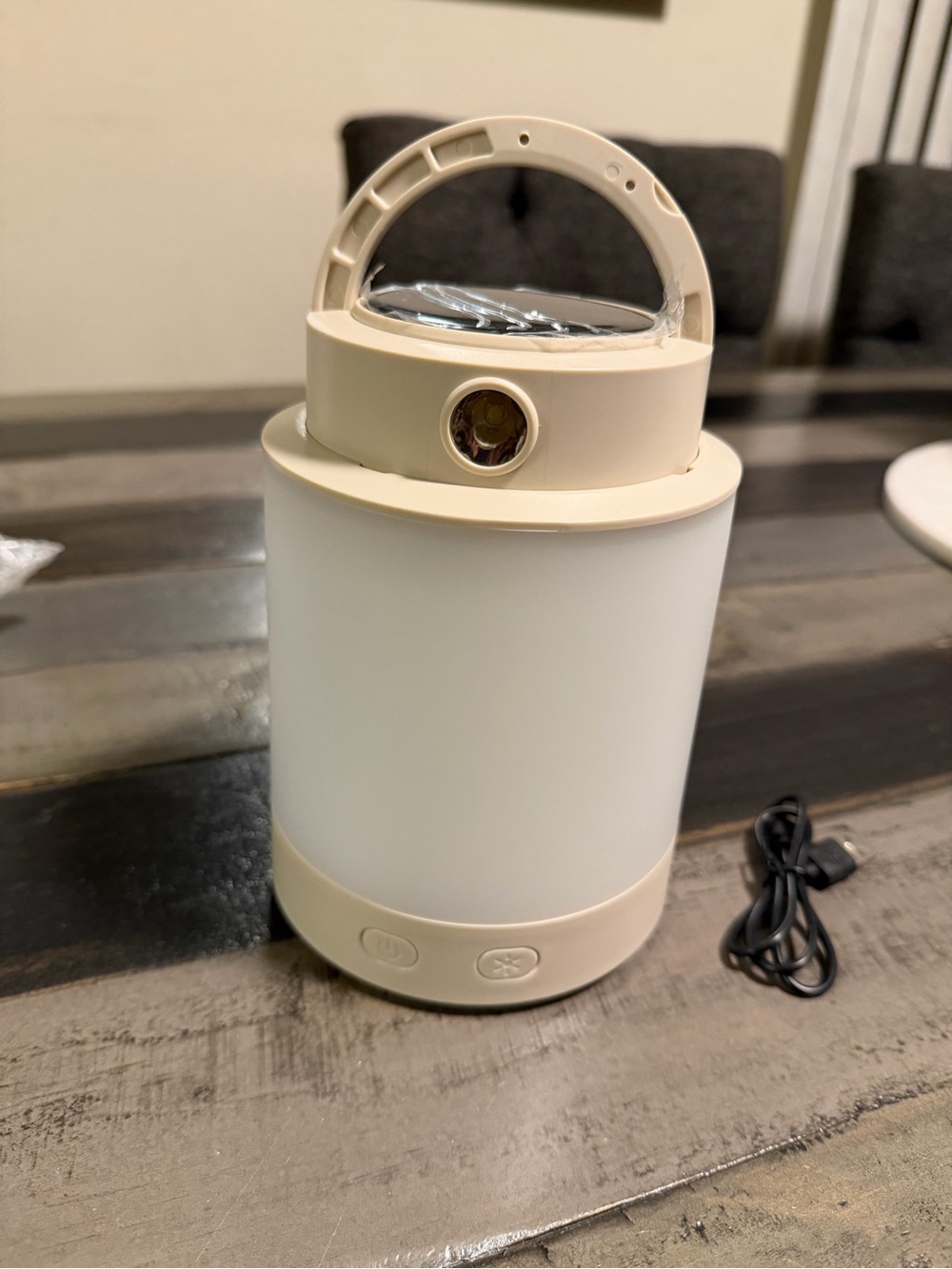 Portable Cream Rechargeable LED Lantern with Handle